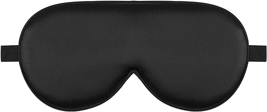 Alaska Bear Sleep Mask Silk Eye Cover with Contoured Interior Design for Pressure-Free Comfort - Upgrade Over Thin Flat Shades (Black)