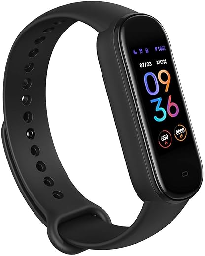 Amazfit Band 5 Activity Fitness Tracker with Alexa Built-in, 15-Day Battery Life, Blood Oxygen, Heart Rate, Sleep & Stress Monitoring, 5 ATM Water Resistant, Fitness Watch for Men Women Kids, Black