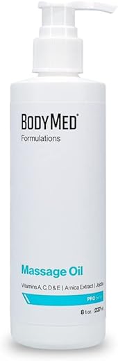 BodyMed Formulations Massage Oil, 8 oz. – Fragrance-Free, All-Natural Oil for Massage Therapy – Formulated with Arnica Extract & Jojoba – Non-Staining, Hypoallergenic & Paraben Free