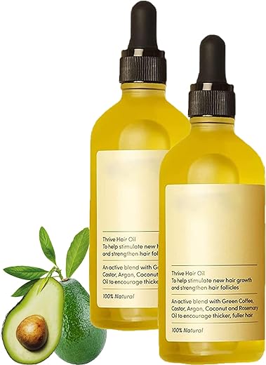 Carvenchi Natural Hair Growth Oil, Rosemary Oil for Hair Growth Organic, Veganic Natural Hair Growth Oil for Thin Hair, Hair Oil for Dry Damaged Hair and Growth，60ml (2pc)