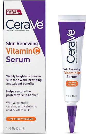 CeraVe Vitamin C Serum with Hyaluronic Acid | Skin Brightening Serum for Face with 10% Pure Vitamin C | Fragrance Free | 1 Fl. Oz