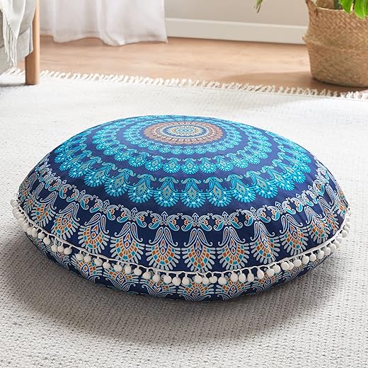 Codi Round Floor Pillow, Mandala Circle