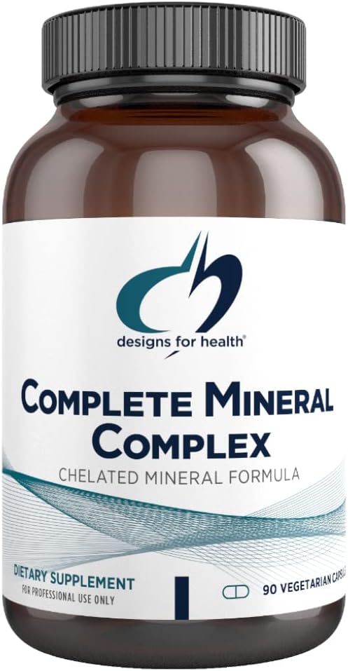 Designs for Health Complete Mineral Complex - Bioavailable Multi Mineral Supplement with Magnesium Malate, Chromium, Iodine, Zinc + More - Iron-Free Minerals Blend - Vegan + Gluten Free (90 Capsules)