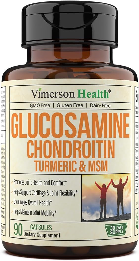 Glucosamine Chondroitin MSM Turmeric Boswellia - Joint Support Supplement. Antioxidant Properties. Helps with Inflammatory Response. Occasional Discomfort Relief for Back, Knees & Hands. 90 Capsules