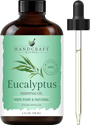 Handcraft Blends Eucalyptus Essential Oil - 100% Pure & Natural - Premium Therapeutic Grade with Premium Glass Dropper - Huge 4 fl. Oz