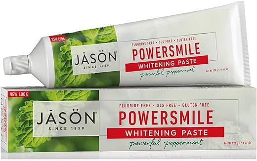 JASON Powersmile Whitening Toothpaste, Powerful Peppermint, 6 oz Each (2 Pack)