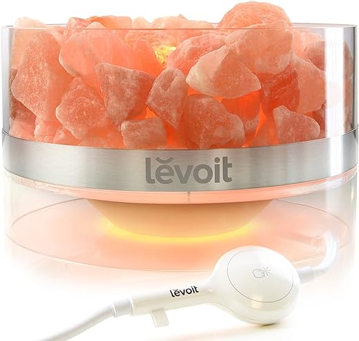 LEVOIT Aria Himalayan Salt Lamp, Pink Rock Large Crystal Natural Himilian Gift Night Light (ETL Certified) Touch Dimmer, 8.5lbs