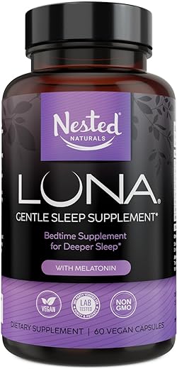 Luna | #1 Sleep Aid on Amazon | Naturally Sourced Ingredients | 60 Non-Habit Forming Vegan Capsules | Herbal Supplement with Melatonin, Valerian Root, Chamomile | Sleeping Pills for Adults