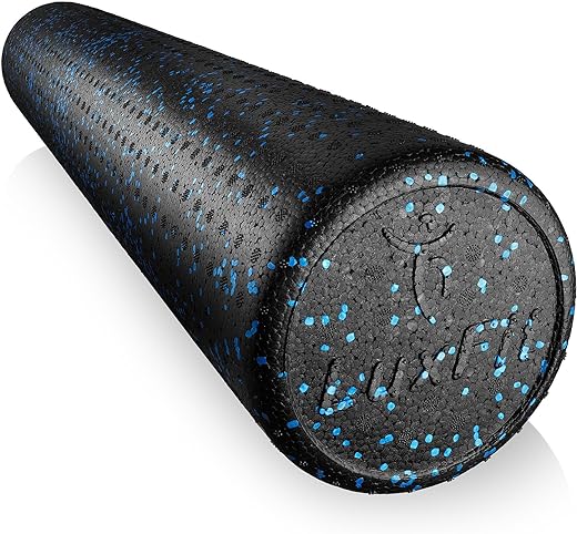 LuxFit Foam Roller, Speckled Foam Rollers for Muscles '3 Year Warranty' High Density Foam Roller for Physical Therapy Exercise Deep Tissue Muscle Massage MyoFacial Release Back Roller (Blue, 24 Inch)