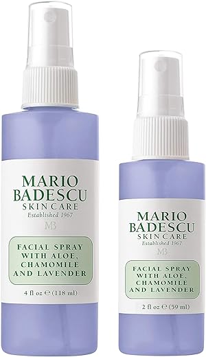 Mario Badescu Facial Spray, Makeup Mist with Rose Water, Green Tea, Cucumber, Lavender and Orange Blossom.Skin Care Mist For Hydrating, Reviving, Invigorating, Soothing and Uplifting All Skin Types.