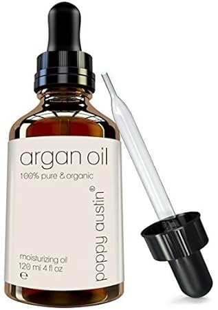 poppy austin Organic Argan Oil 4OZ - 100% Pure Argan Oil for Skin, Cold-Pressed Moroccan Argan Oil, Argan Oil Organic, Argan Oil for Hair, Argan Oil for Face, Argan Oil of Morocco, Cruelty-Free