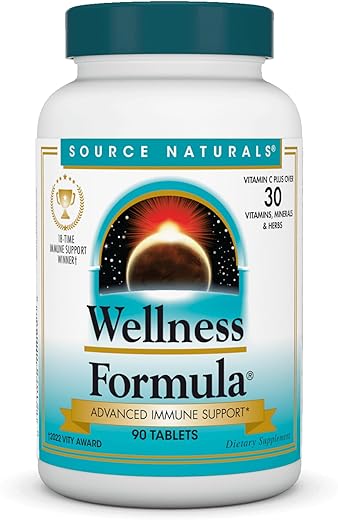 Source Naturals Wellness Formula Bio-Aligned Vitamins & Herbal Defense - Immune System Support Supplement & Immunity Booster - 90 Tablets