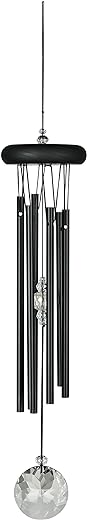 Woodstock Crystal Meditation Black Wind Chimes